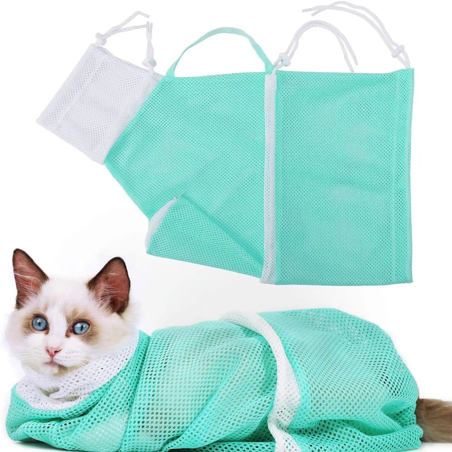 Adjustable Cat Bathing Mesh Bag
