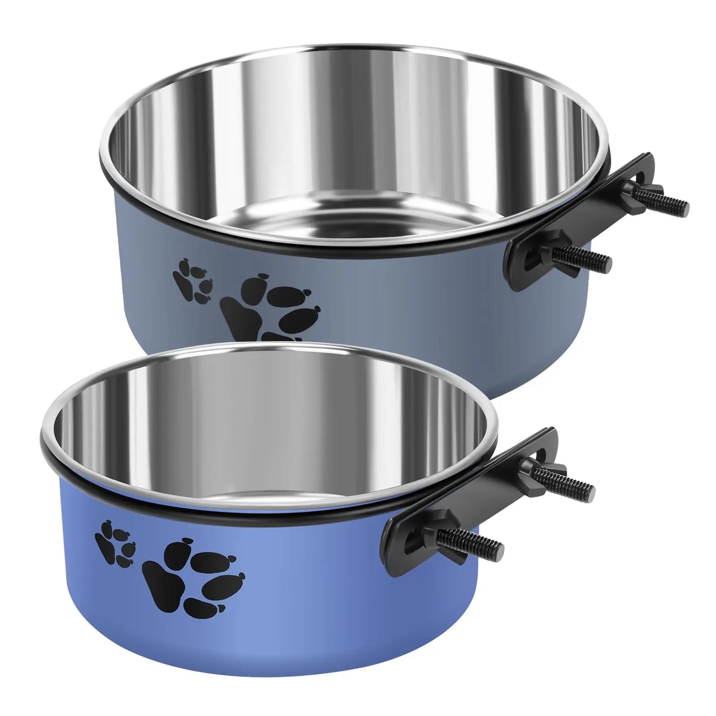 2-Pack No-Spill Stainless Steel Kennel Water Bowls - Shopinapets