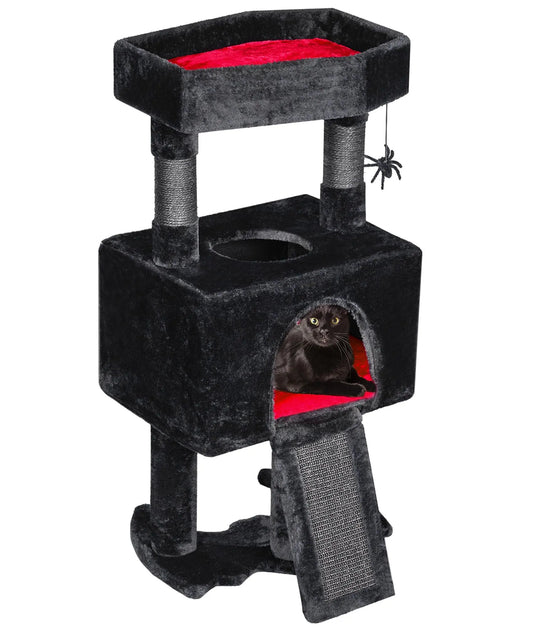 Gothic Elegance Cat Tower with Coffin Bed
