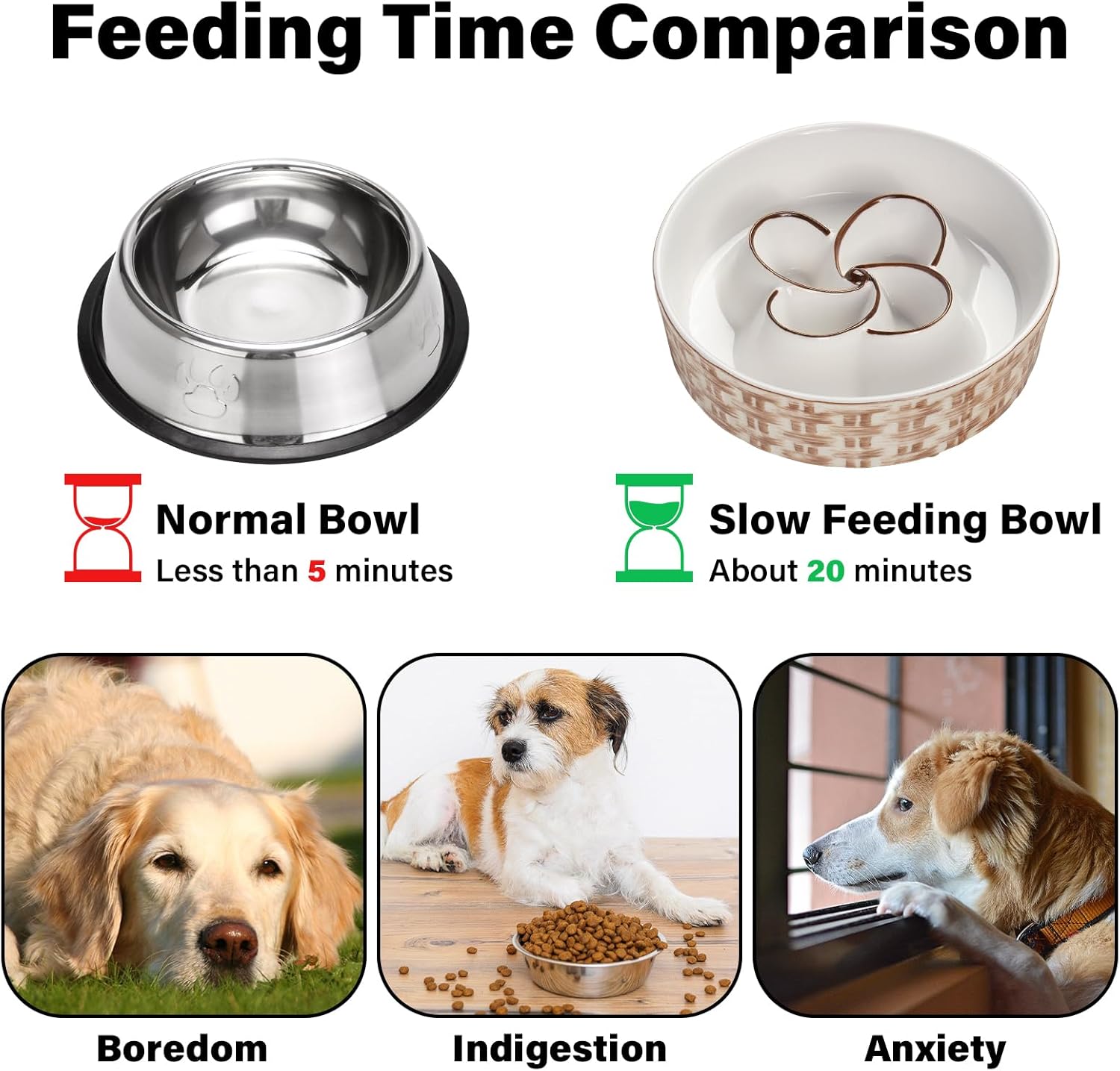 Ceramic Slow Feeder Bowl for Medium Large Dog, Anti-Choking, Non-Slip - Shopinapets  Ceramic Slow Feeder Bowl for Medium Large Dog, Anti-Choking, Non-Slip Shopinapets #