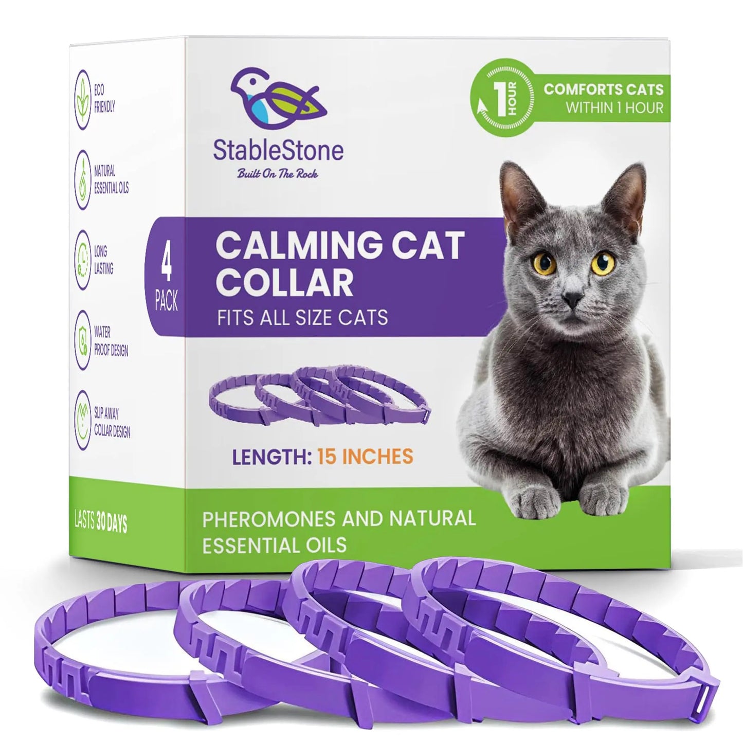 StableStone 4-Pack Soothing Cat Collars - Shopinapets