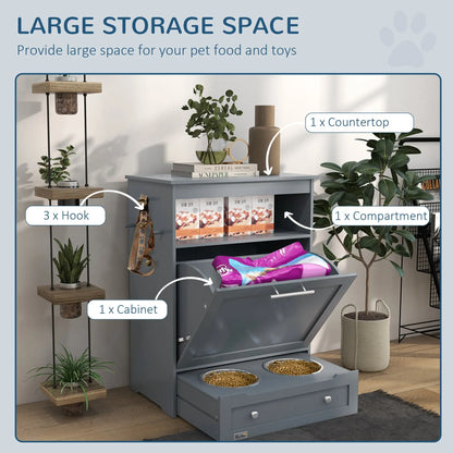 PawHut Pet Feeder Locker & Food Storage - Shopinapets