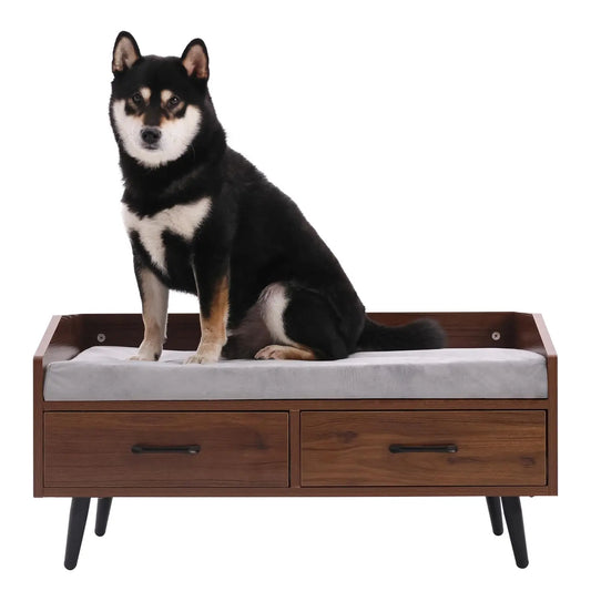 Chic Loft Elevated Pet Bed Frame with Cushion