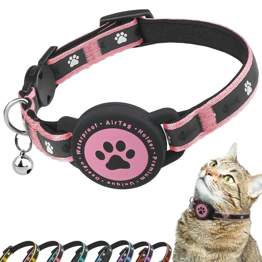 Reflective Breakaway Cat Collar with AirTag Holder - Shopinapets