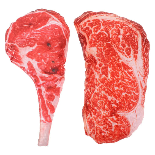 Beefy Buddy Chew Set: 2 Squeaky Dog Toys