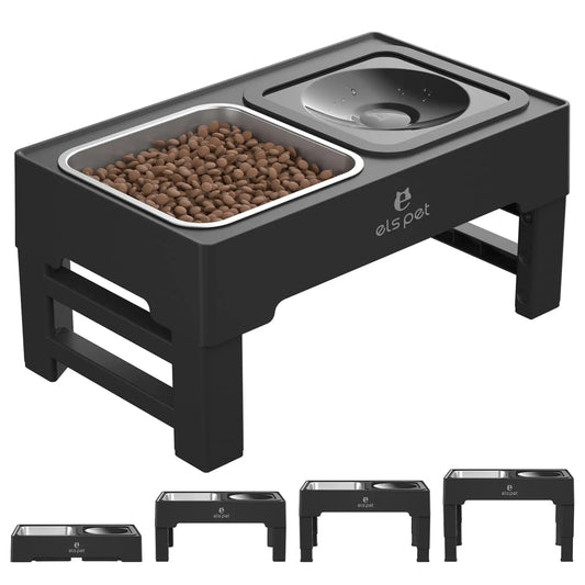 AdjustaBowl Pet Feeder - 4 Heights, No Spill Design - Shopinapets