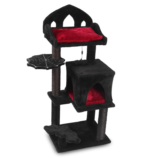 Gothic Majesty Cat Tree - 40inch Black Throne & Condo - Shopinapets