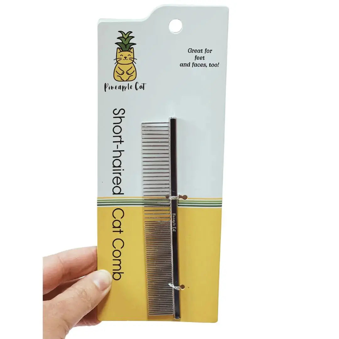 Pineapple Cat Short Hair Detangler - Stainless Steel Grooming Comb - Shopinapets