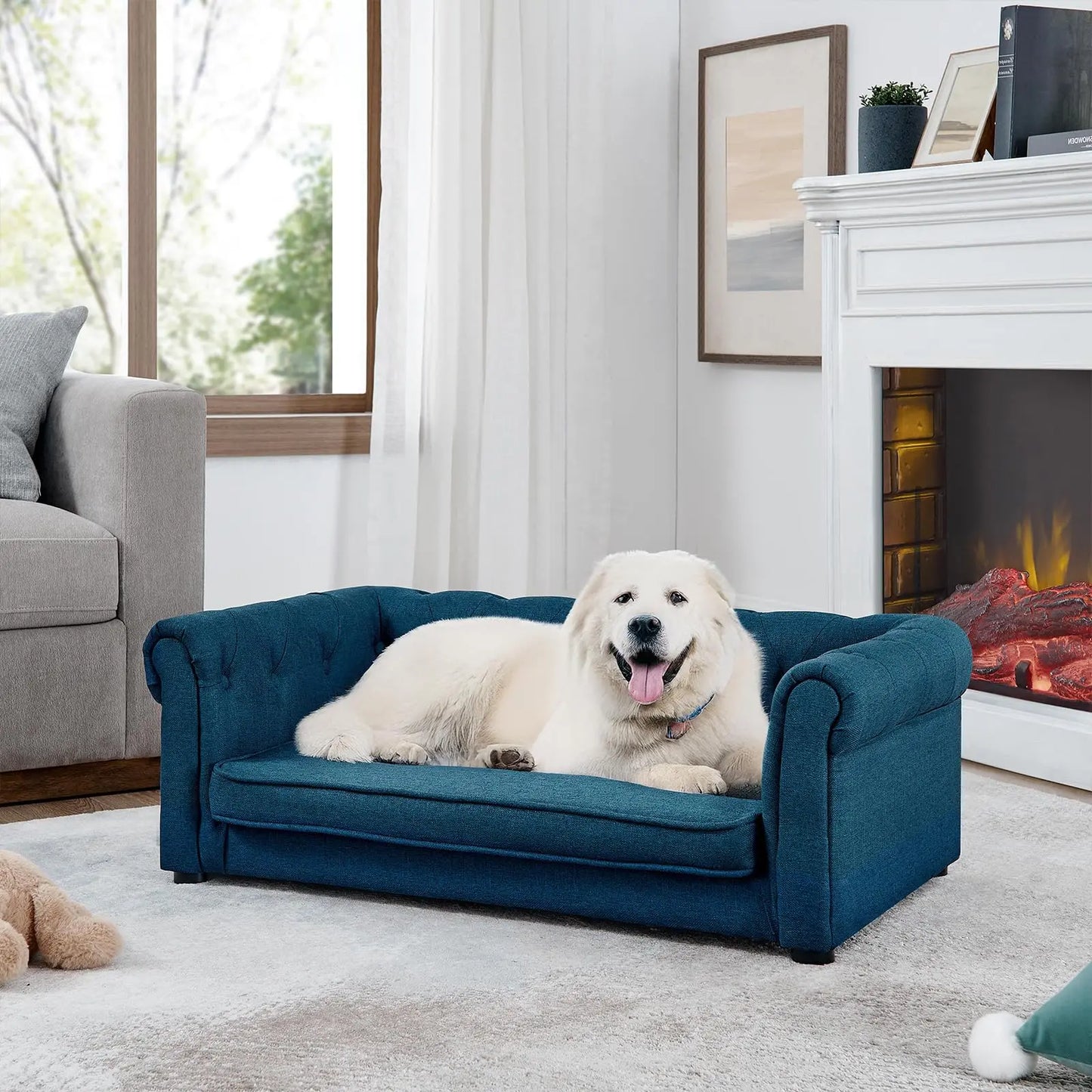 Elevated Large Dog Sofa Couch with Memory Foam - Shopinapets