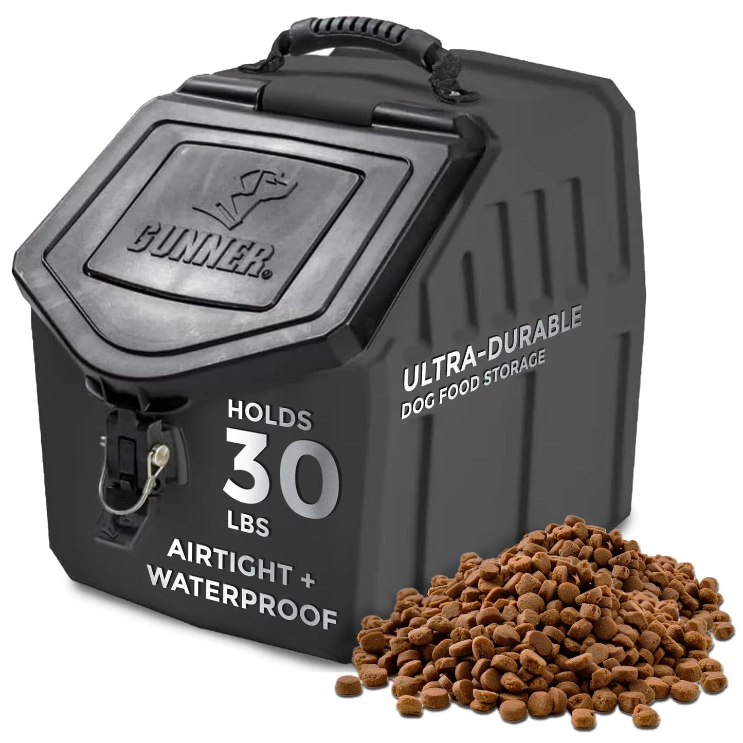 PROSHIELD 30lb Pet Food Vault - Weatherproof & Secure Storage - Versatile Dry Food Container - Black - Shopinapets