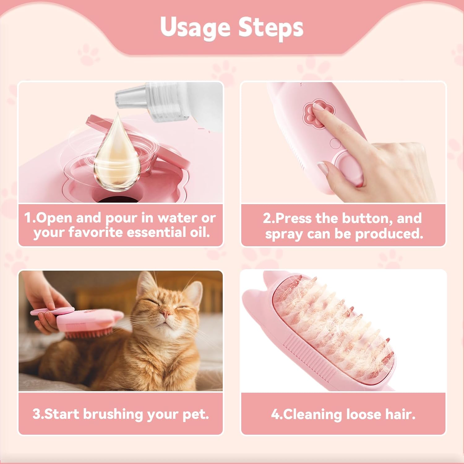 3-in-1 Pet Steam Brush for Dogs and Cats - Shedding Massage, Grooming, Water Sprayer - Shopinapets  3-in-1 Pet Steam Brush for Dogs and Cats - Shedding Massage, Grooming, Water Sprayer Shopinapets #