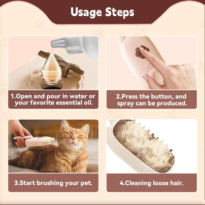 3-in-1 Pet Steam Brush for Dogs and Cats - Shedding Massage, Grooming, Water Sprayer - Shopinapets  3-in-1 Pet Steam Brush for Dogs and Cats - Shedding Massage, Grooming, Water Sprayer Shopinapets #
