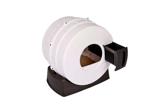 QuickTurn Cat Litter Box in White - Shopinapets