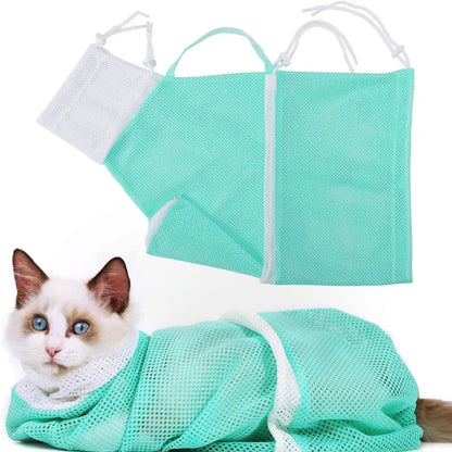 Adjustable Cat Bathing Mesh Bag