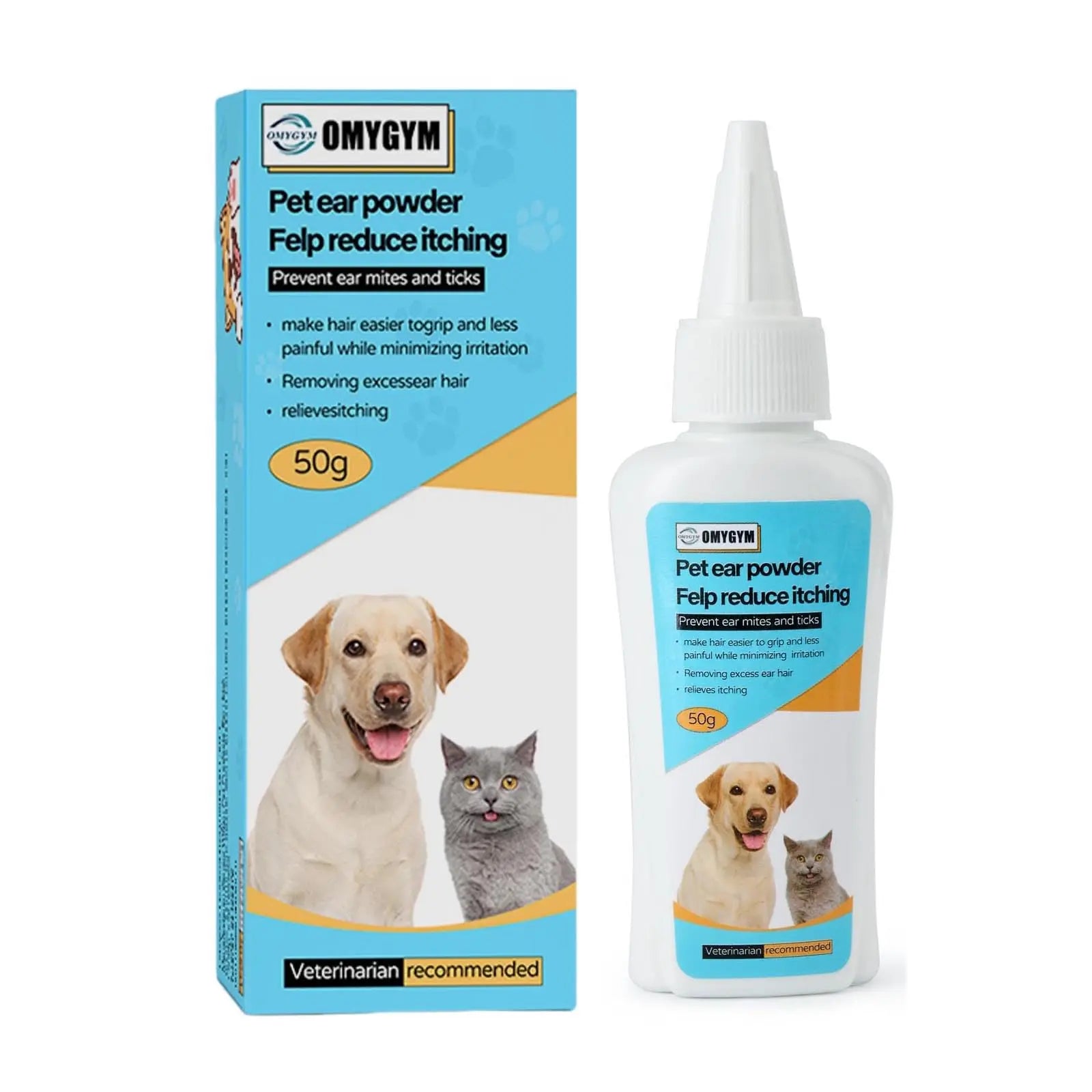 OMYGroom Dog Ear Powder - Hair & Odor Control - Gentle Pet Ear Care (1pc) - Shopinapets