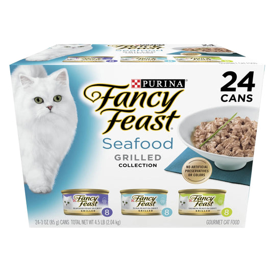 Fancy Feast Grilled Seafood Mix Wet Cat Food 24-Pack - Shopinapets