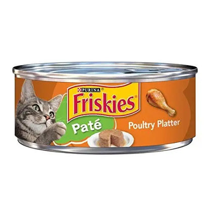 Purina Friskies Pate Adult & Kitten Turkey Poultry Platter 5.5-Oz (24-Pack) - Shopinapets