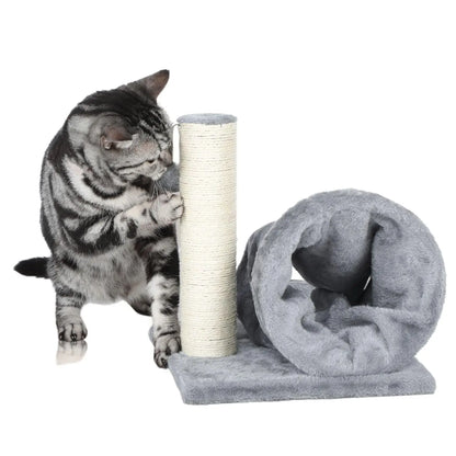 Feline Fun Tower with Scratch Pad and Play Tunnel - Shopinapets