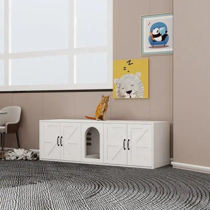 Dual-Chamber Cat Litter Cabinet - Shopinapets