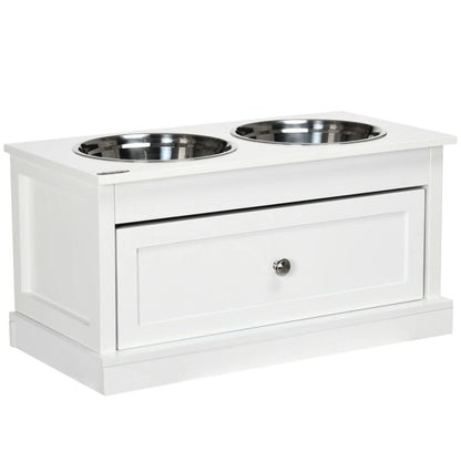 PawHut Deluxe Elevated Dog Feeder with Storage - Shopinapets