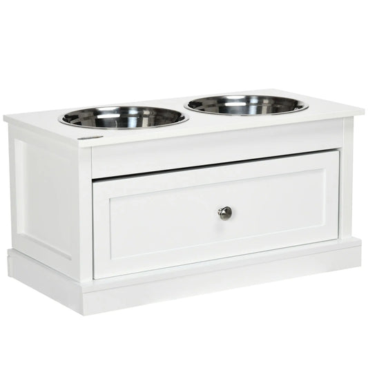 PawHut Deluxe Elevated Dog Feeder with Storage - Shopinapets