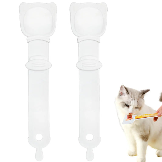 2-Pack Lickable Cat Treat Dispenser Spoons