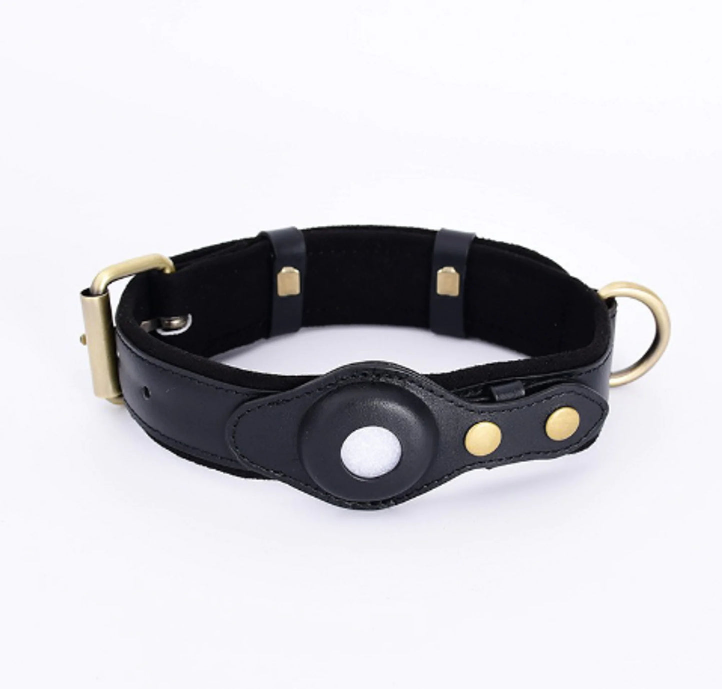 Leather Air tag Dog Collar Pet - Adjustable Collar