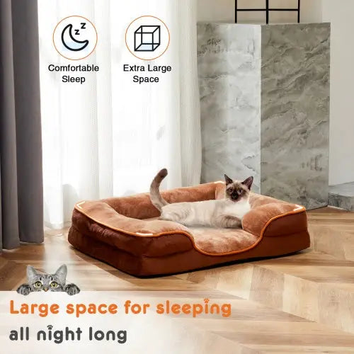 Small Pet Orthopedic Memory Foam Bed with Washable Cover - Shopinapets