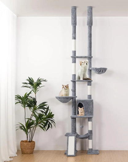 Adjustable Sky-High Cat Tree with Hammocks and Posts - Shopinapets
