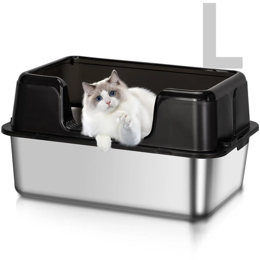 Stainless Luxe Cat Litter Enclosure - Shopinapets