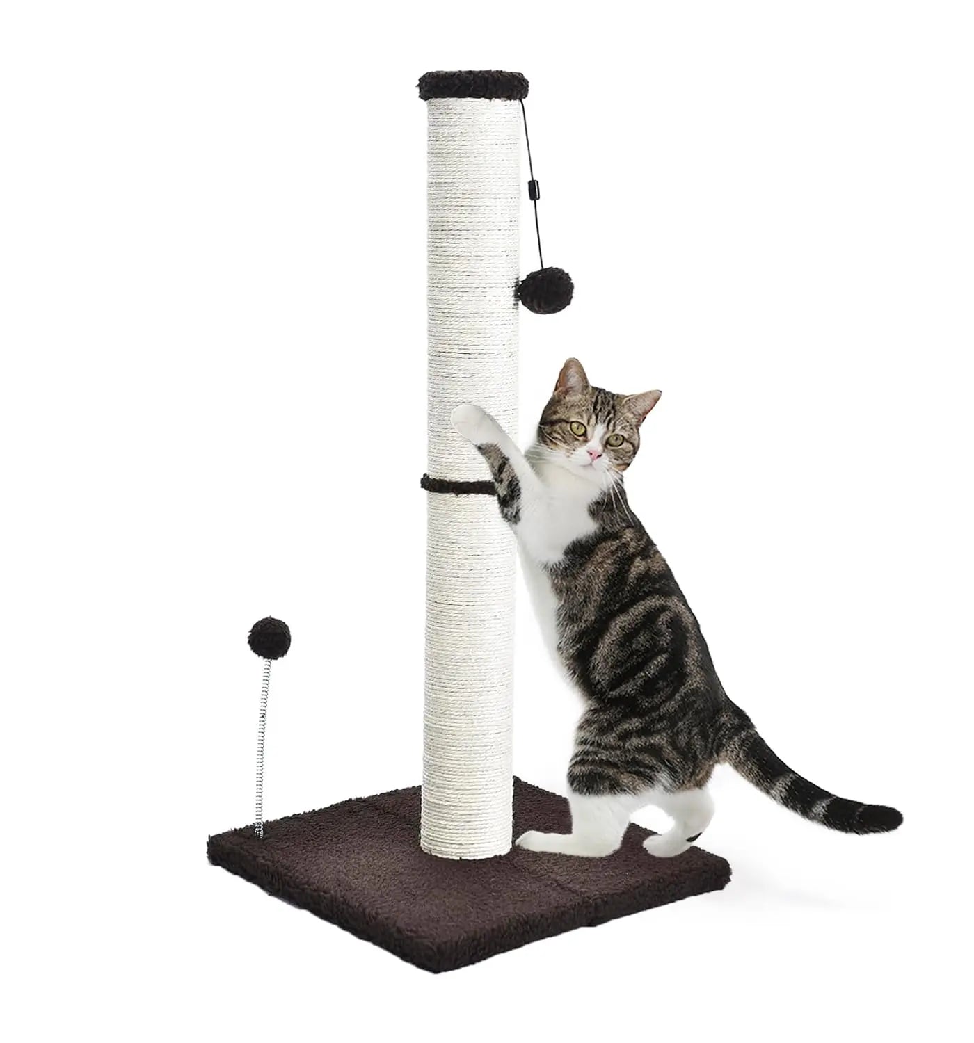 32" Sisal Kitten Scratcher with Toy Ball - Shopinapets