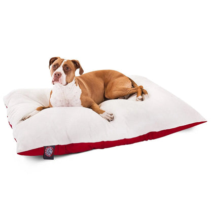 Majestic Red Rectangle Sherpa Dog Bed 36x48 - Shopinapets