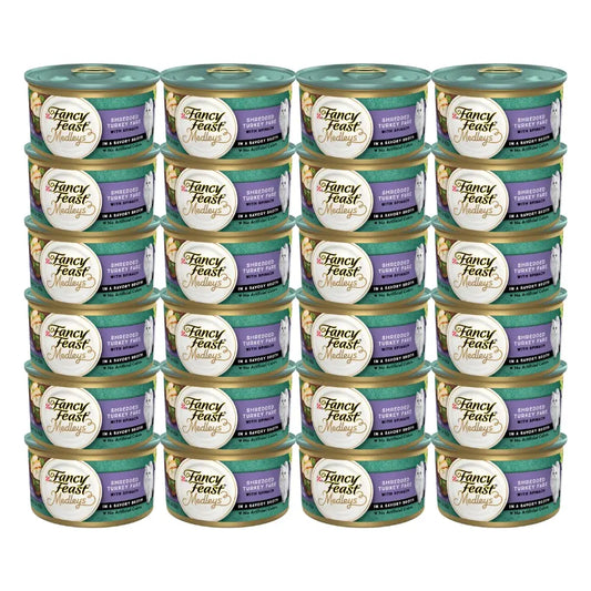 PURINA Fancy Feast Shredded Turkey Elegance Cat Food - 24 Pack - Shopinapets