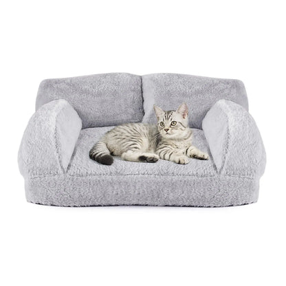 Pawstrip Plush Pet Sofa Bed - Washable Pink Cushion - Shopinapets