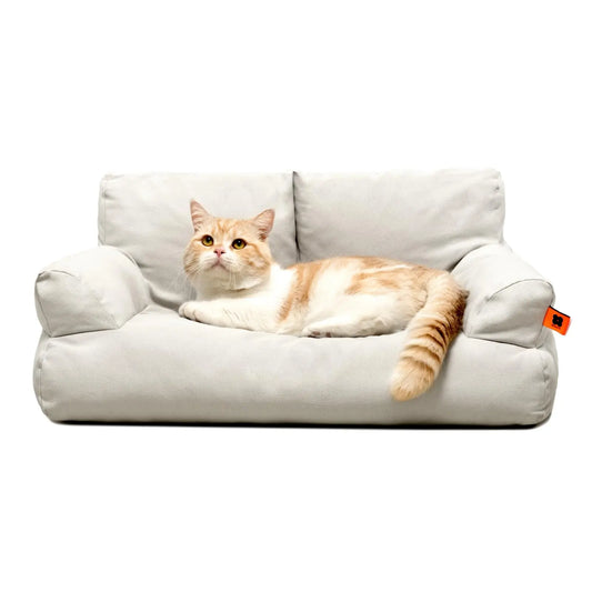 MEWOOFUN Canvas Pet Sofa Bed - Medium 26x19x13, Removable Cover, Non-Skid Base
