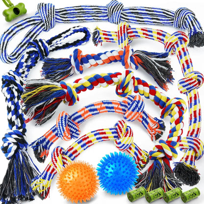 MaxPlay Large Dog Toy Combo - 14 Piece Set for Tough Chewers - Shopinapets
