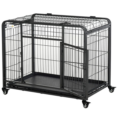 PawHut Folding Design Heavy Duty Metal Dog Cage Crate & Kennel - Shopinapets