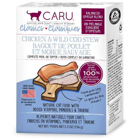 CARU Classic Chicken & Cod Cat Stew - 12x5.5 oz - Shopinapets