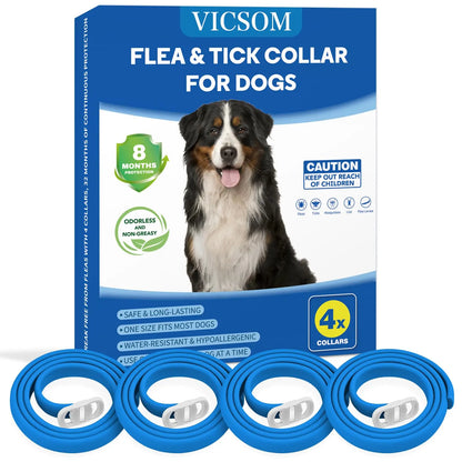 4-Pack Adjustable Dog Flea & Tick Collar Set - Shopinapets