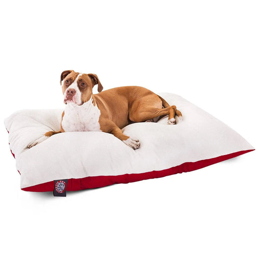 Majestic Red Rectangle Sherpa Dog Bed 36x48 - Shopinapets