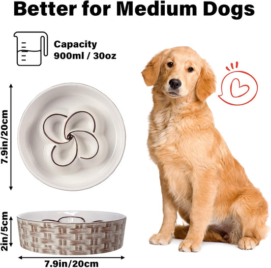 Ceramic Slow Feeder Bowl for Medium Large Dog, Anti-Choking, Non-Slip - Shopinapets  Ceramic Slow Feeder Bowl for Medium Large Dog, Anti-Choking, Non-Slip Shopinapets #
