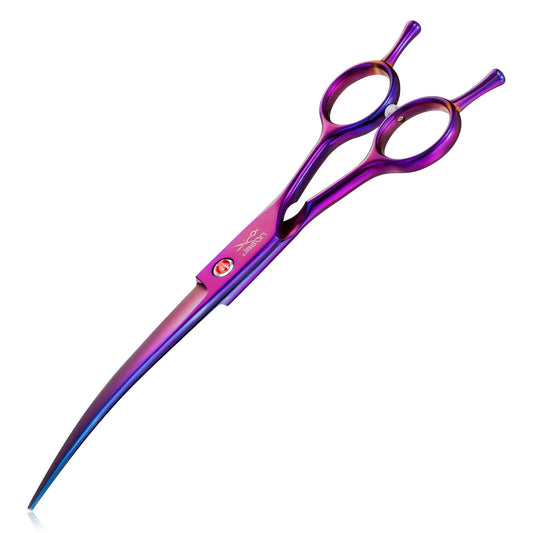 JASON 7.5" Precision Pet Grooming Scissor - Curved Ergonomic Japanese Steel Shear - Shopinapets