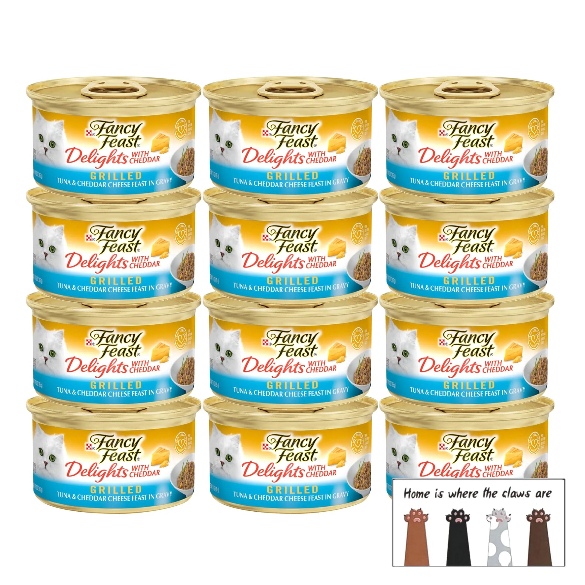 Grilled Tuna & Cheddar Cat Feast 12-Pack Plus Sticker - Shopinapets