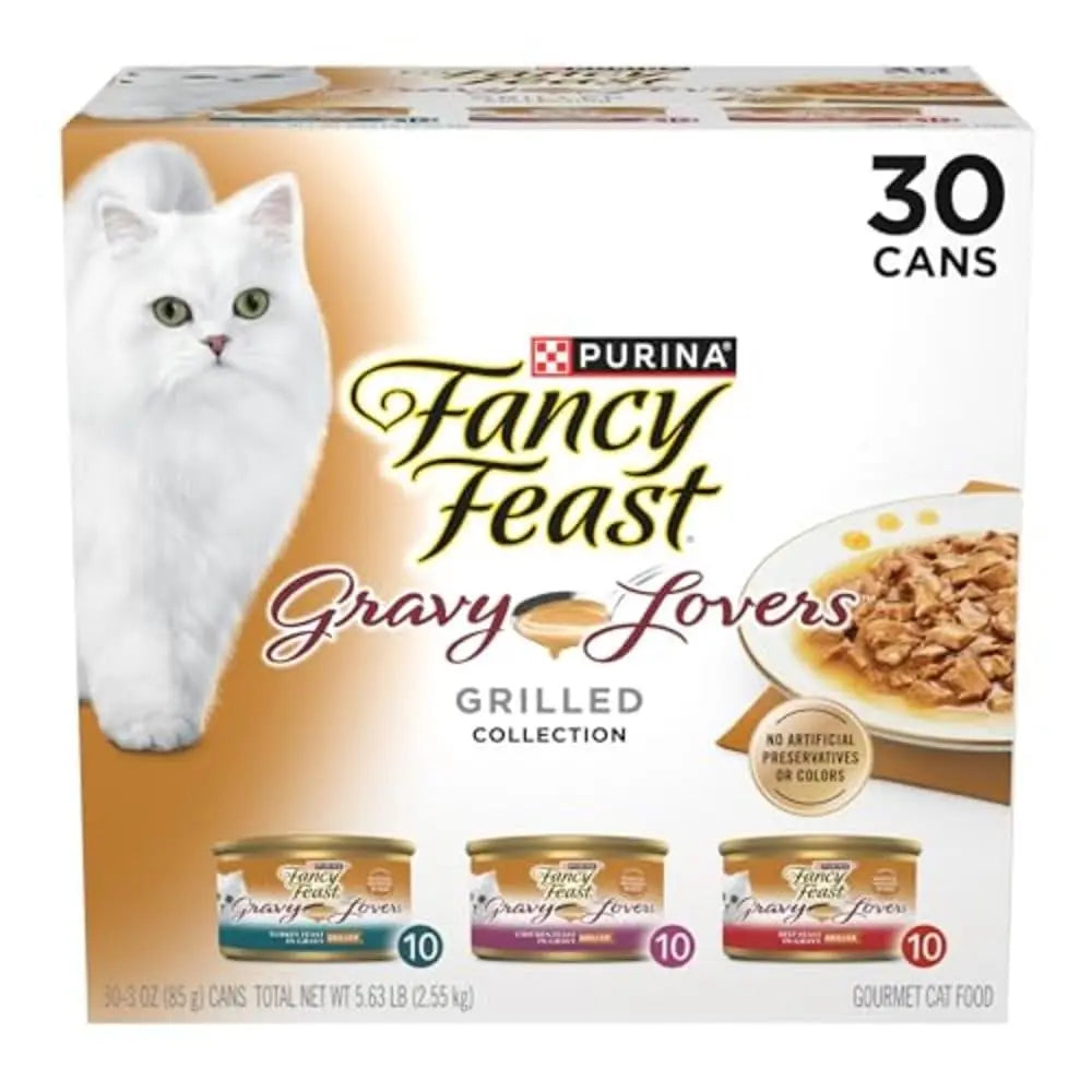Fancy Feast Purina Gourmet Gravy Delights Variety Pack - Poultry & Beef - 3 oz 30 Case - Shopinapets