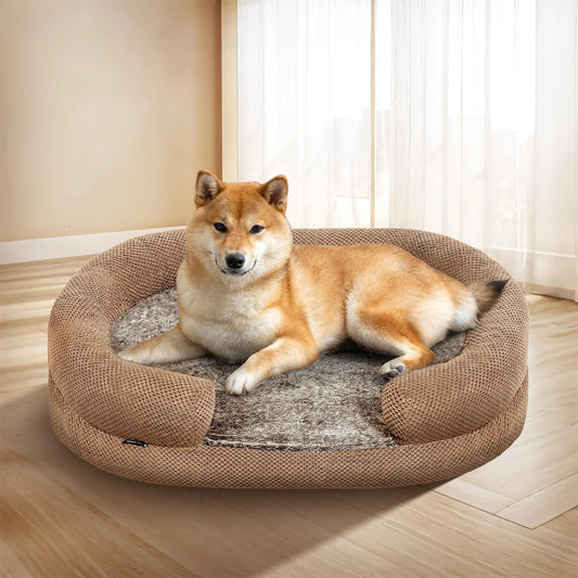 CuddleNest Round Pet Bed with Washable Cover