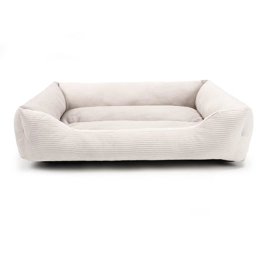 Cuddly Corduroy Pet Bed with Supportive Rim