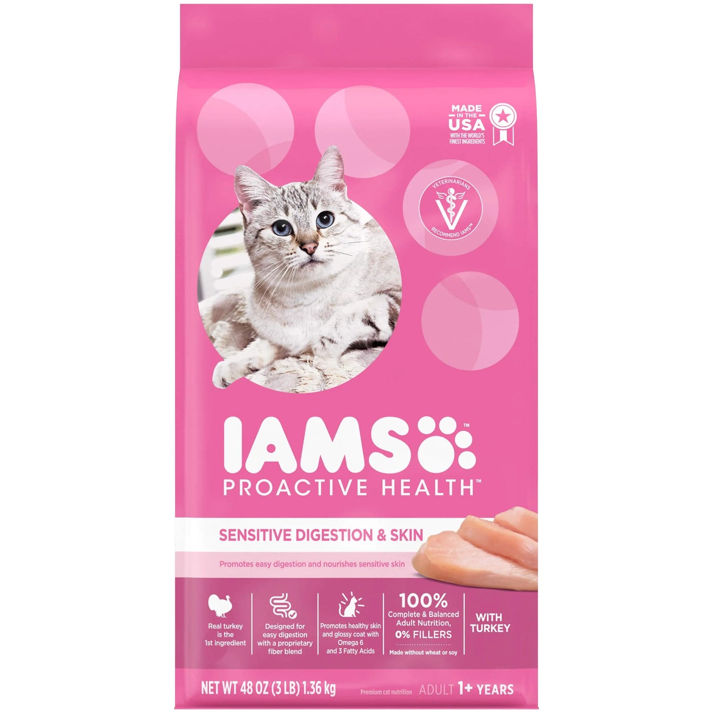 IAMS ProHealth Turkey Digest & Skin Cat Food 3lb - Shopinapets
