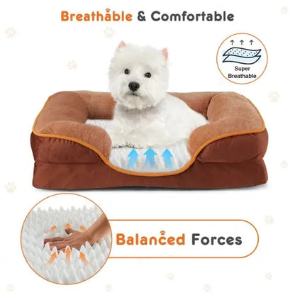 Small Pet Orthopedic Memory Foam Bed with Washable Cover - Shopinapets