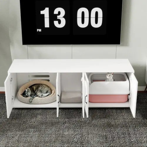 Dual-Chamber Cat Litter Cabinet - Shopinapets