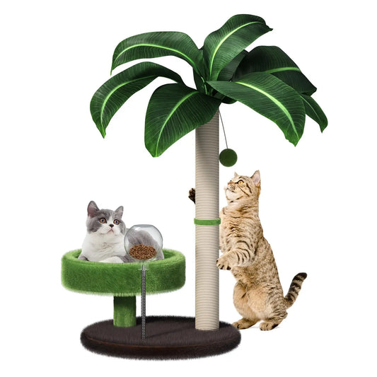 Sisal Cat Tree Tower with Bed and Scratcher - Shopinapets